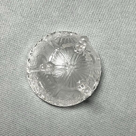 Vintage Footed Salt Dip LG Wright Glass Paneled Thistle/Delta w/ Bee Mark-UV - Picture 8 of 10